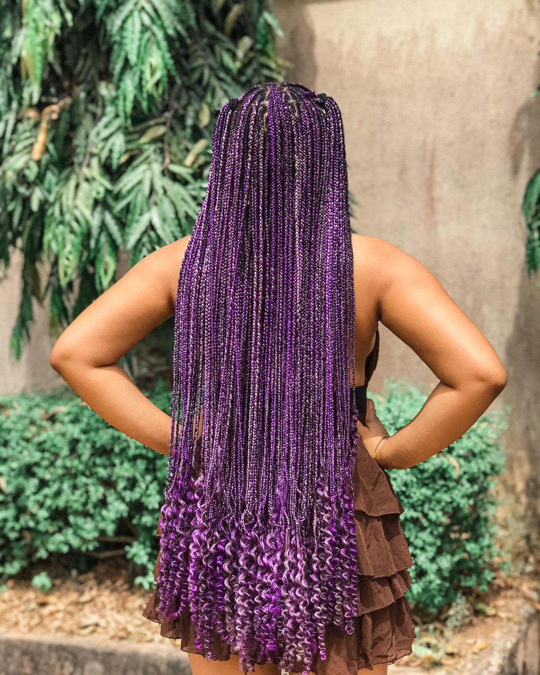 Purple Statement Knotless Braids