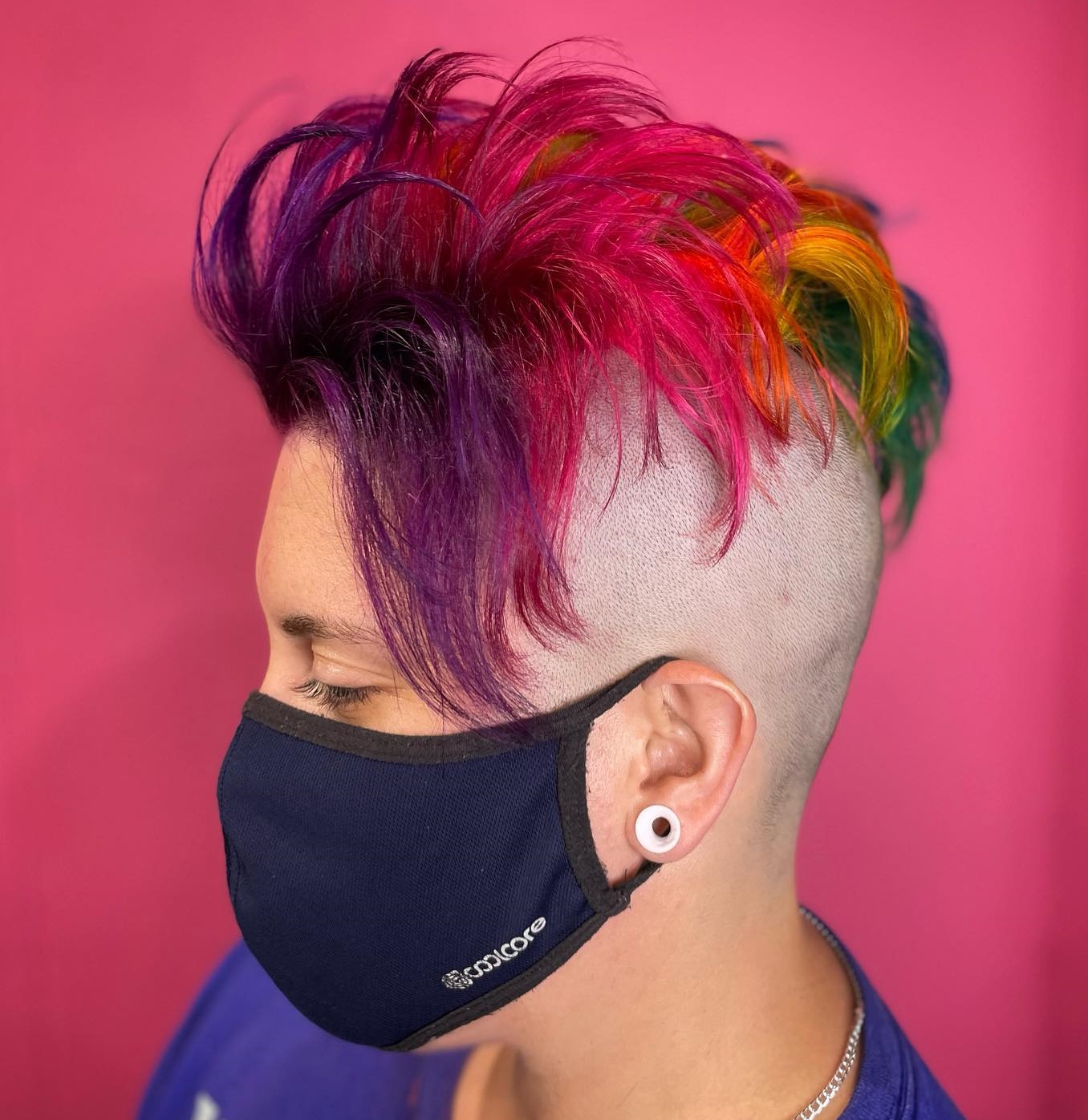 Rainbow Fauxhawk Pixie Undercut