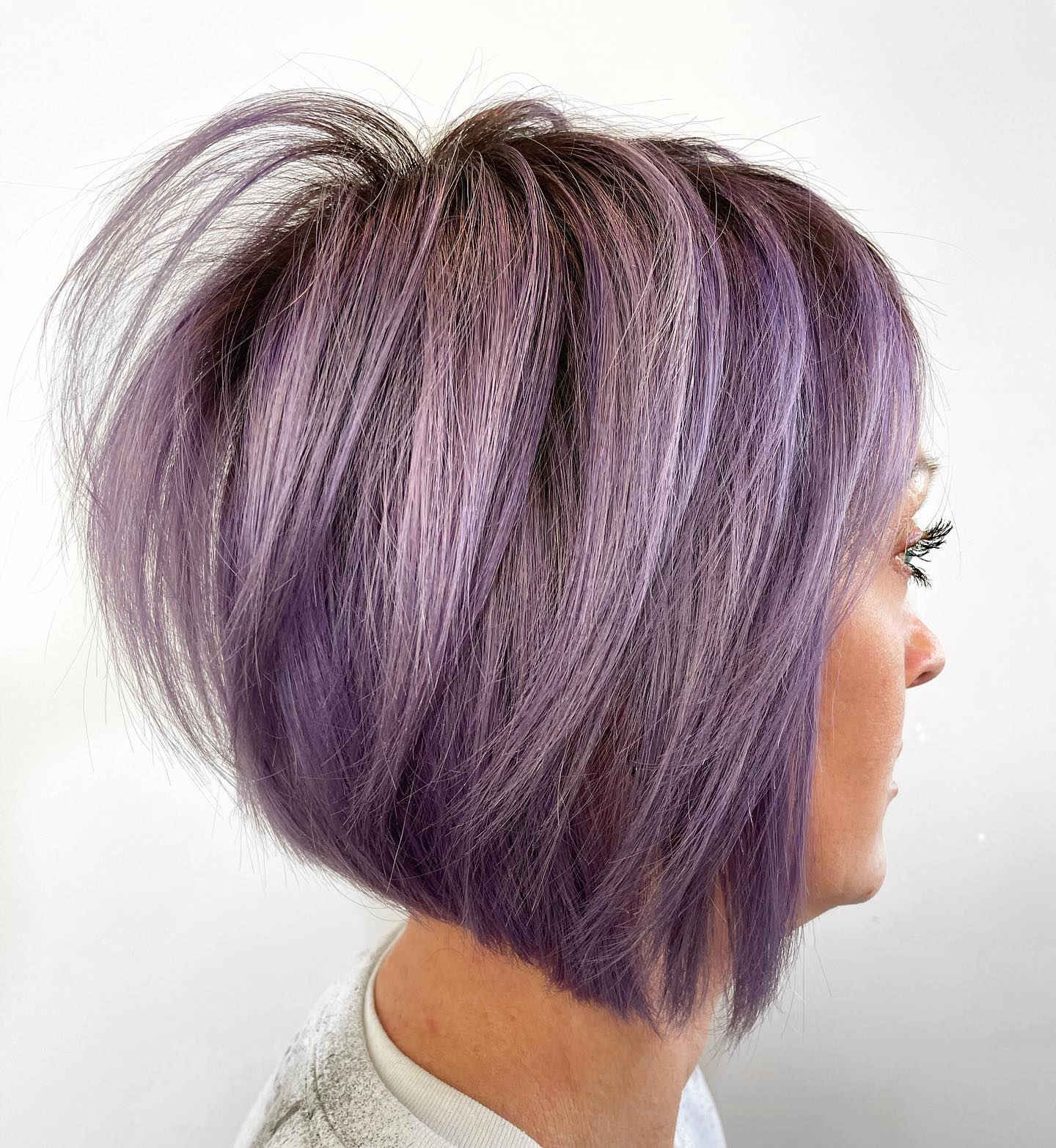 Short Bob Lilac Hair Color