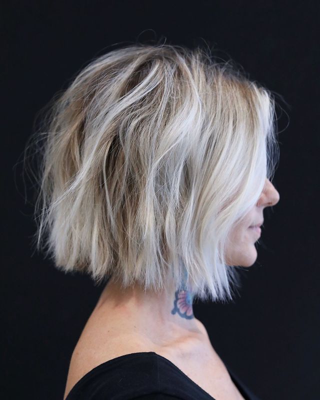 50+ Shaggy White Bob