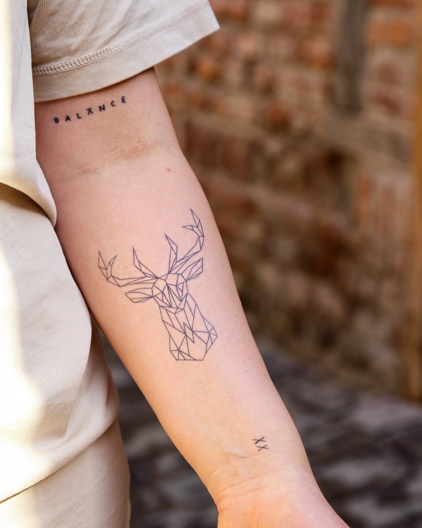 Abstract Deer Temporary Tattoo