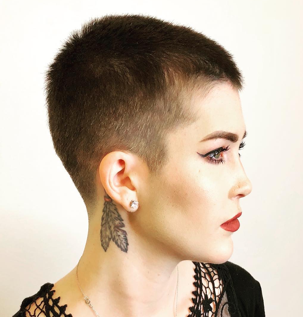 Buzz Cut with Fade for Women on Natural Hair