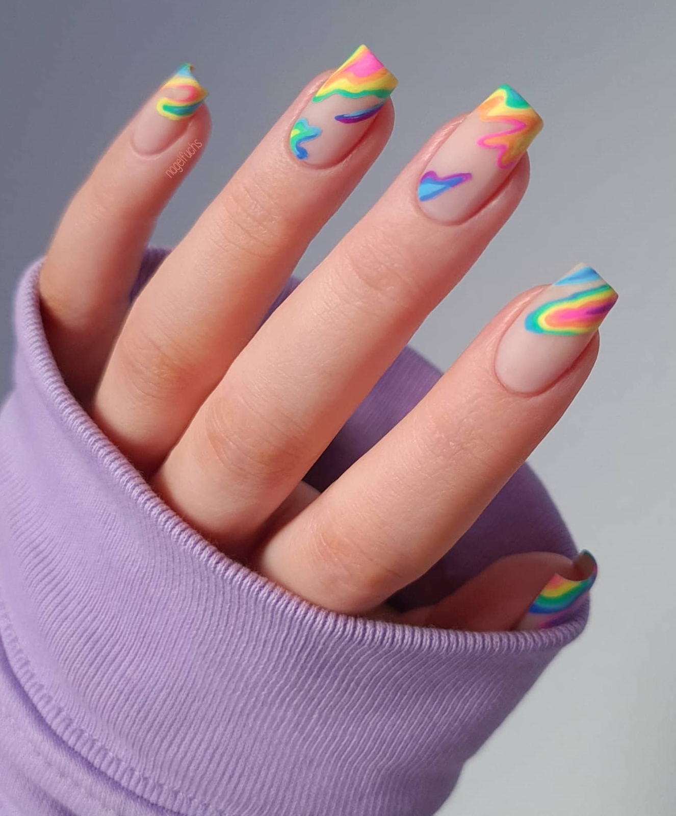 Colourful Medium Length Nails