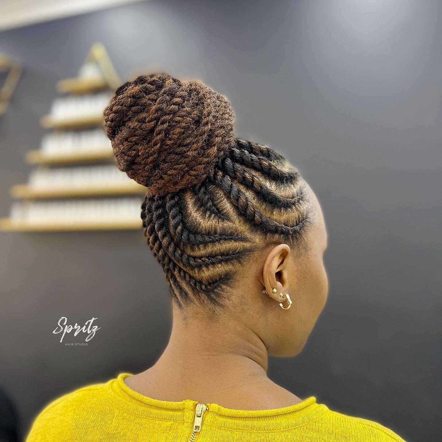 Flat Twist with High Bun