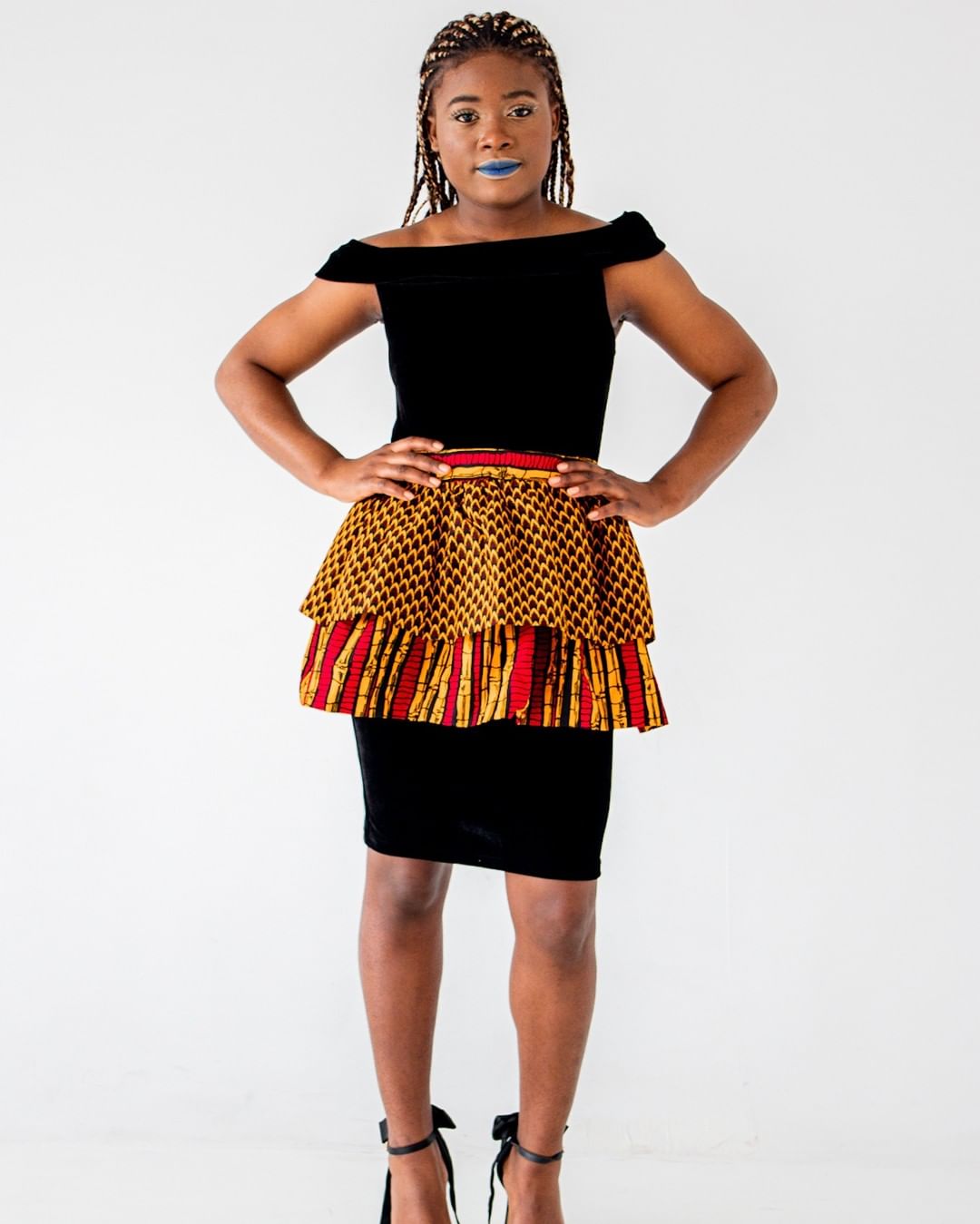 Bright Multi-Colored Peplum Skirt