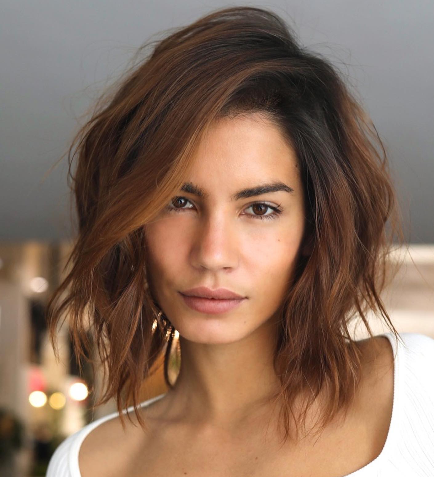 Messy Bronde Bob For Frizzy Hair