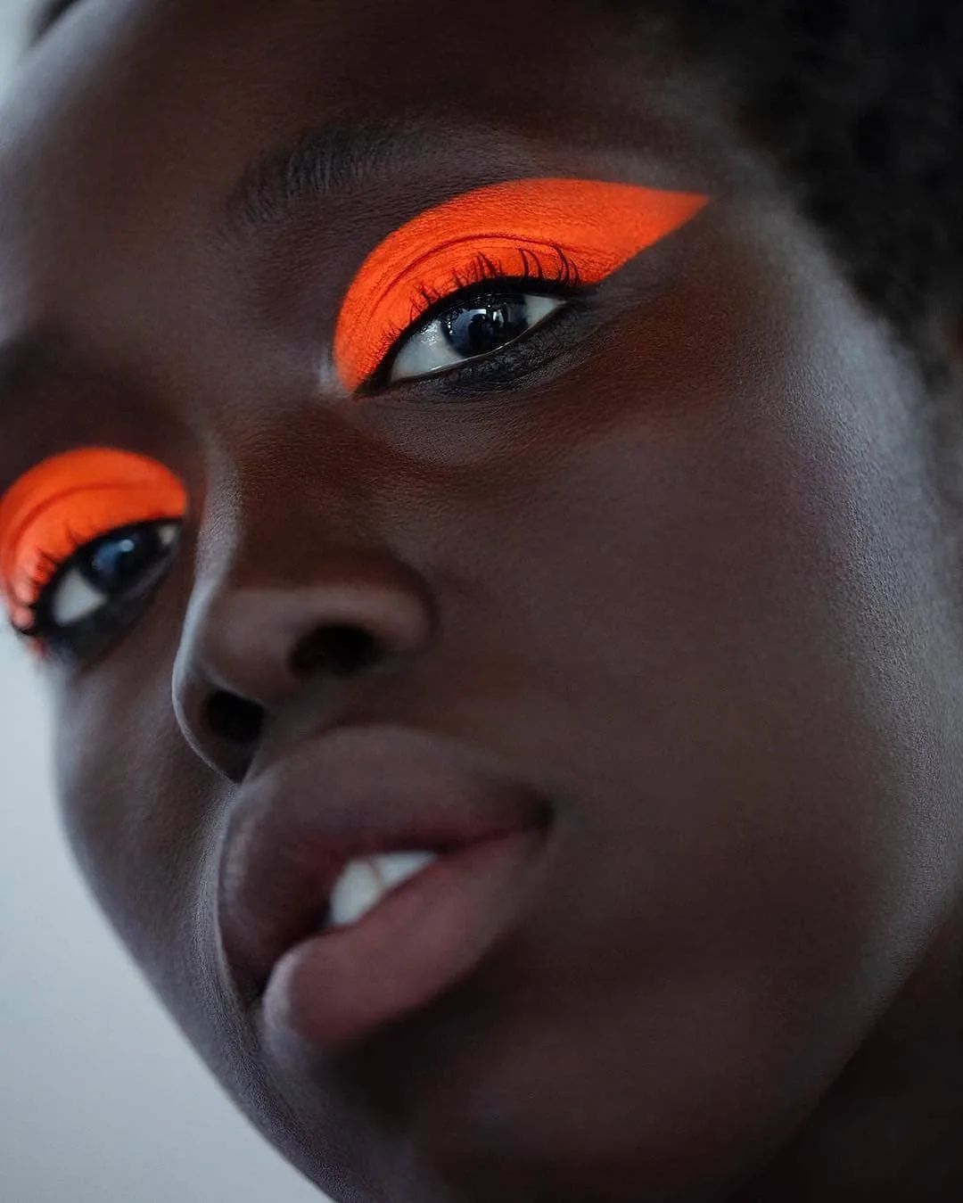Orange Eyeshadow on Dark Brown Skin