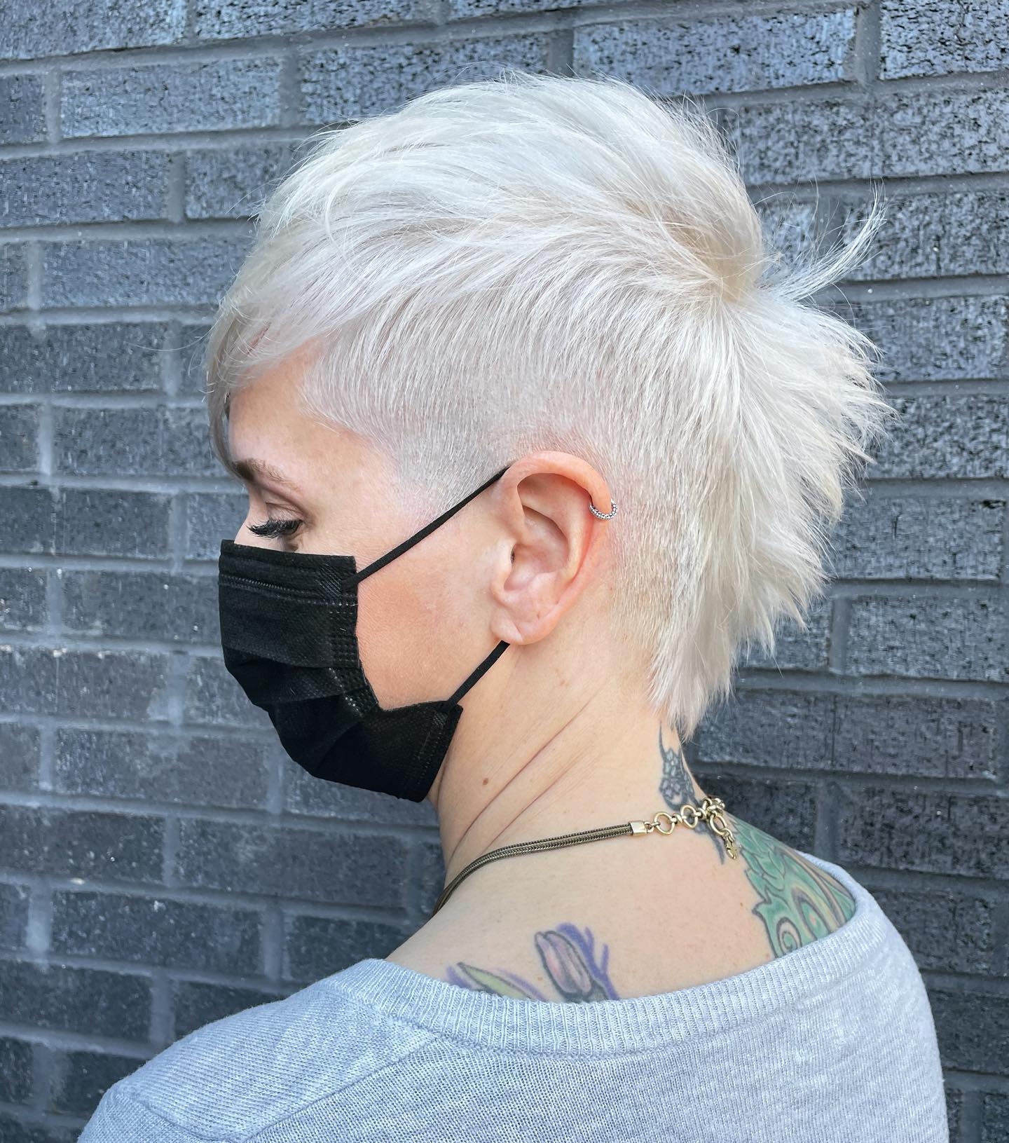 Platinum Fauxhawk Pixie Undercut