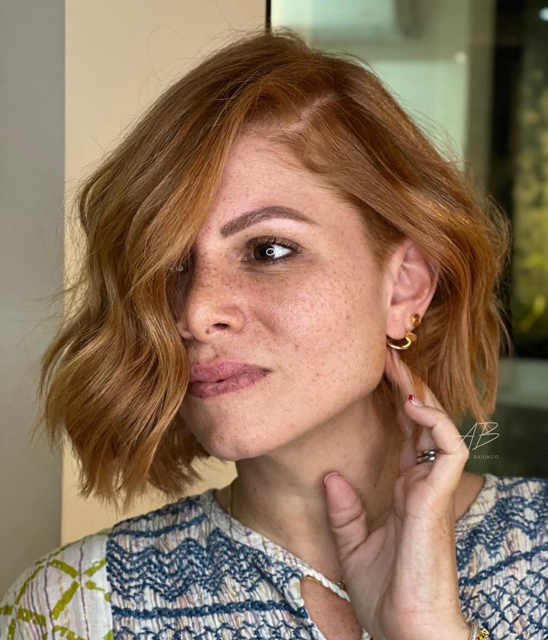 Short Copper Blonde Bob Cut