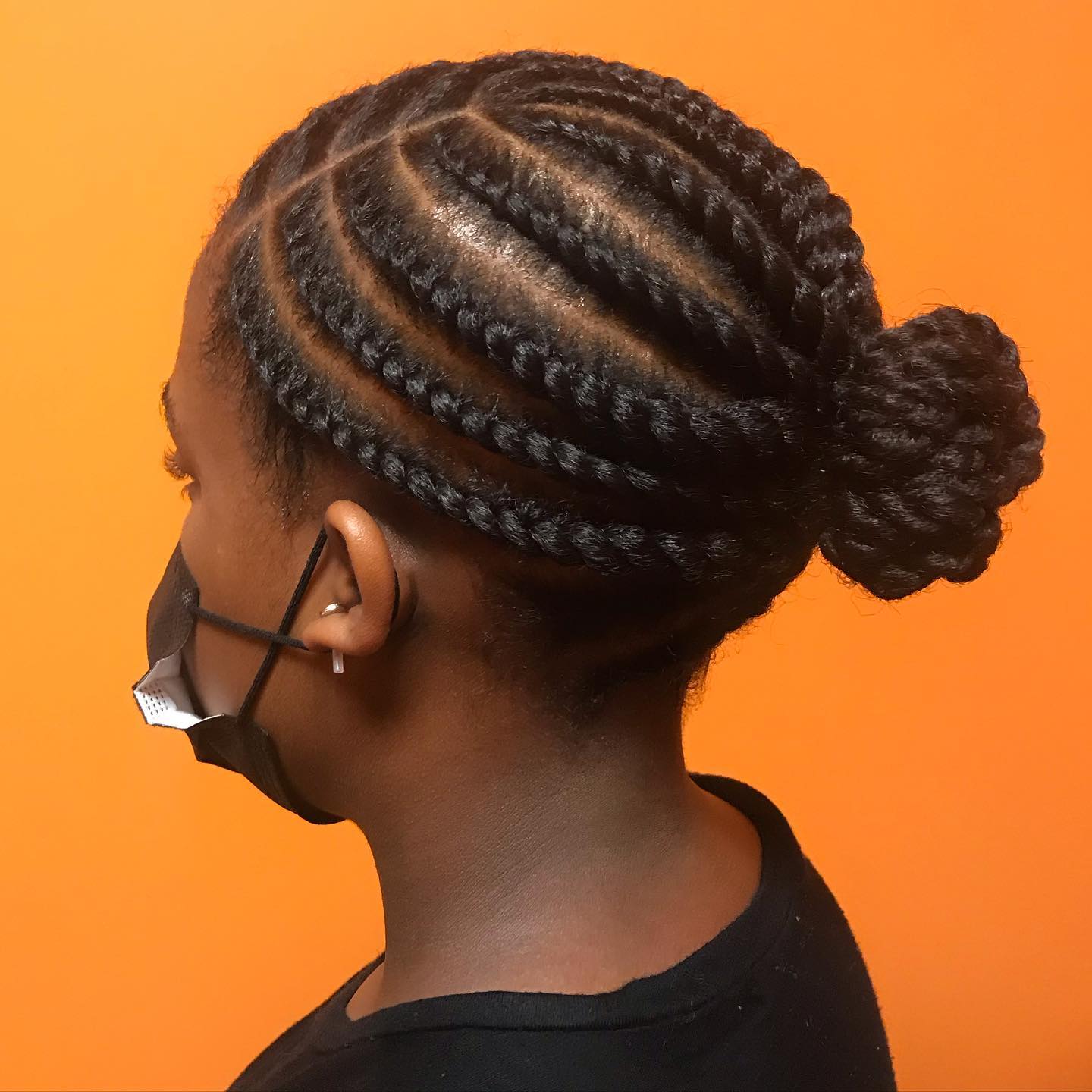 Twisted Thick Cornrows with Bun