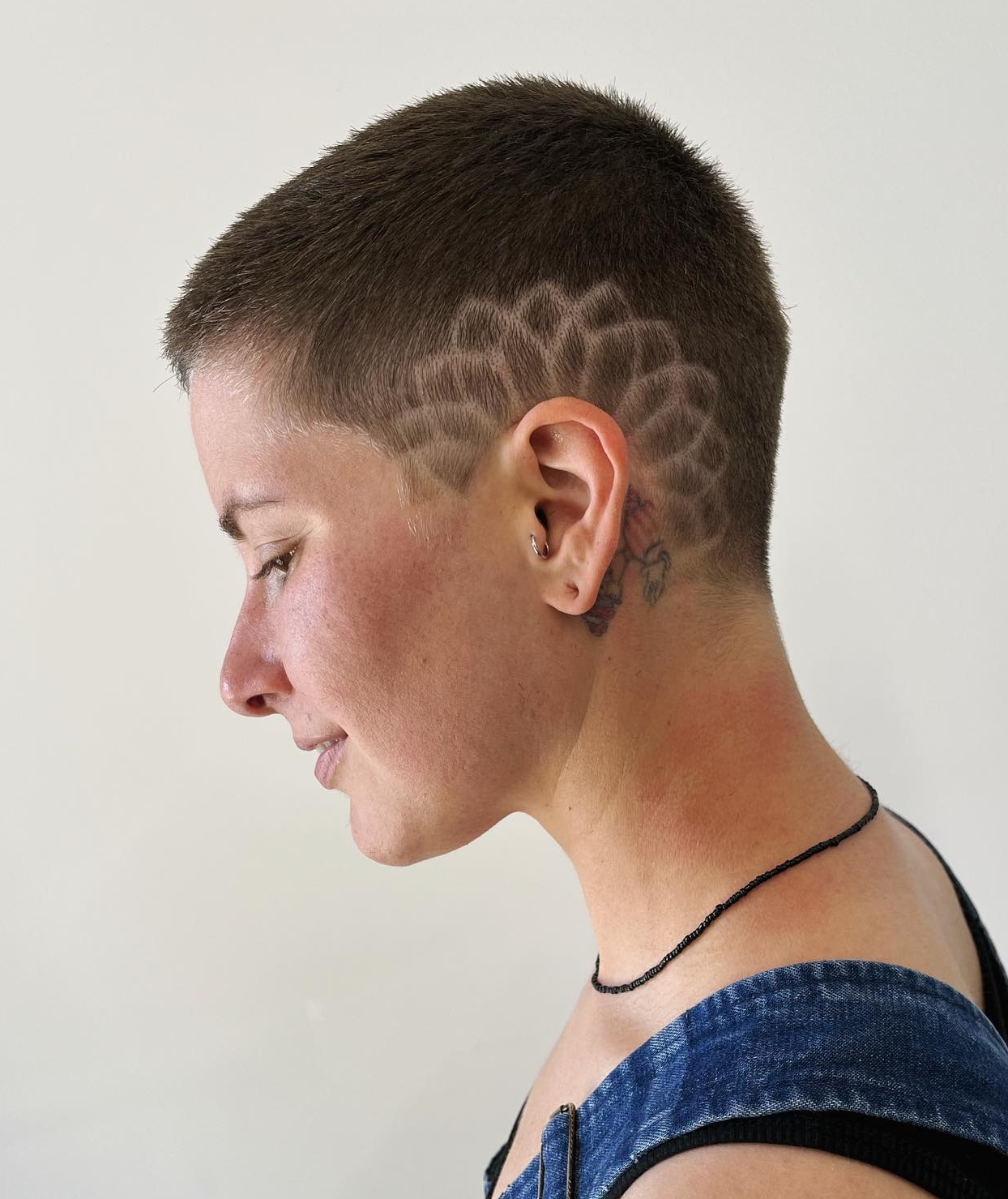 Buzz Cut with Design on Natural Hair