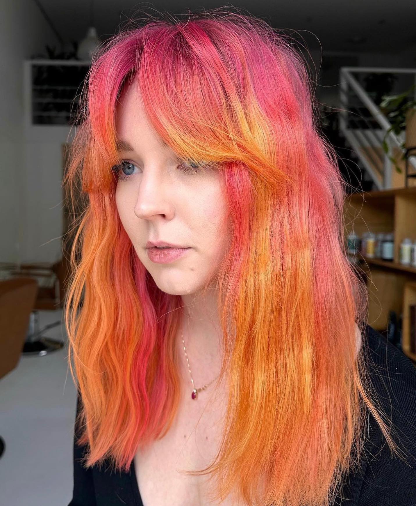 Pink and Orange Hair Color