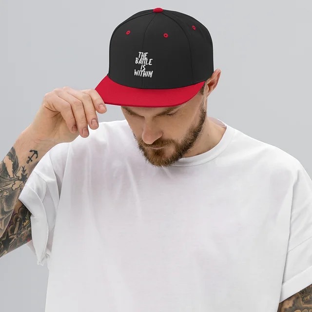 Black and Red Snapback for Men