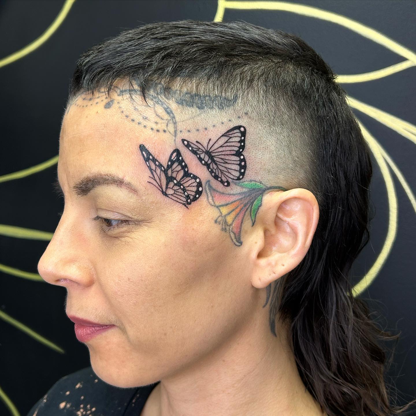 Butterfly Tattoo on Temples