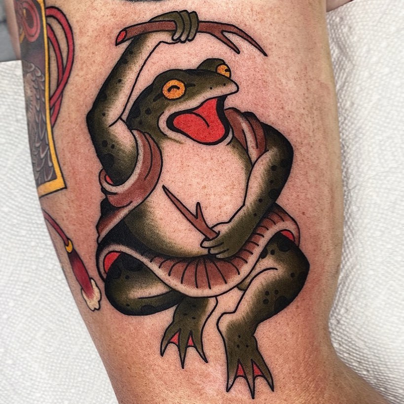 Japanese Frog Tattoo on Arm