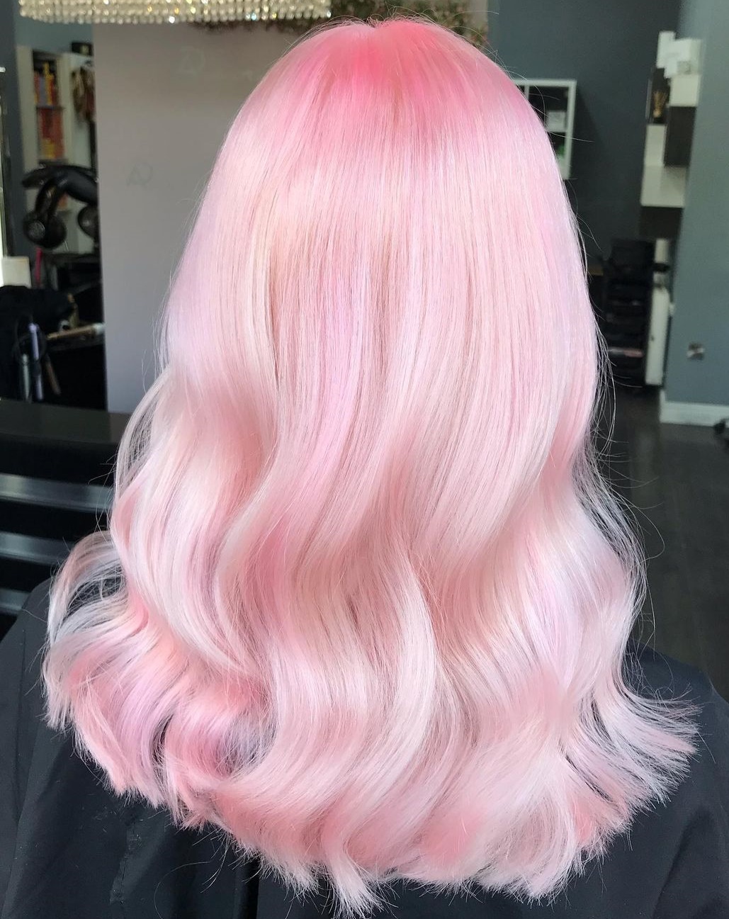 Marshmallow Pink Medium-Length Hair