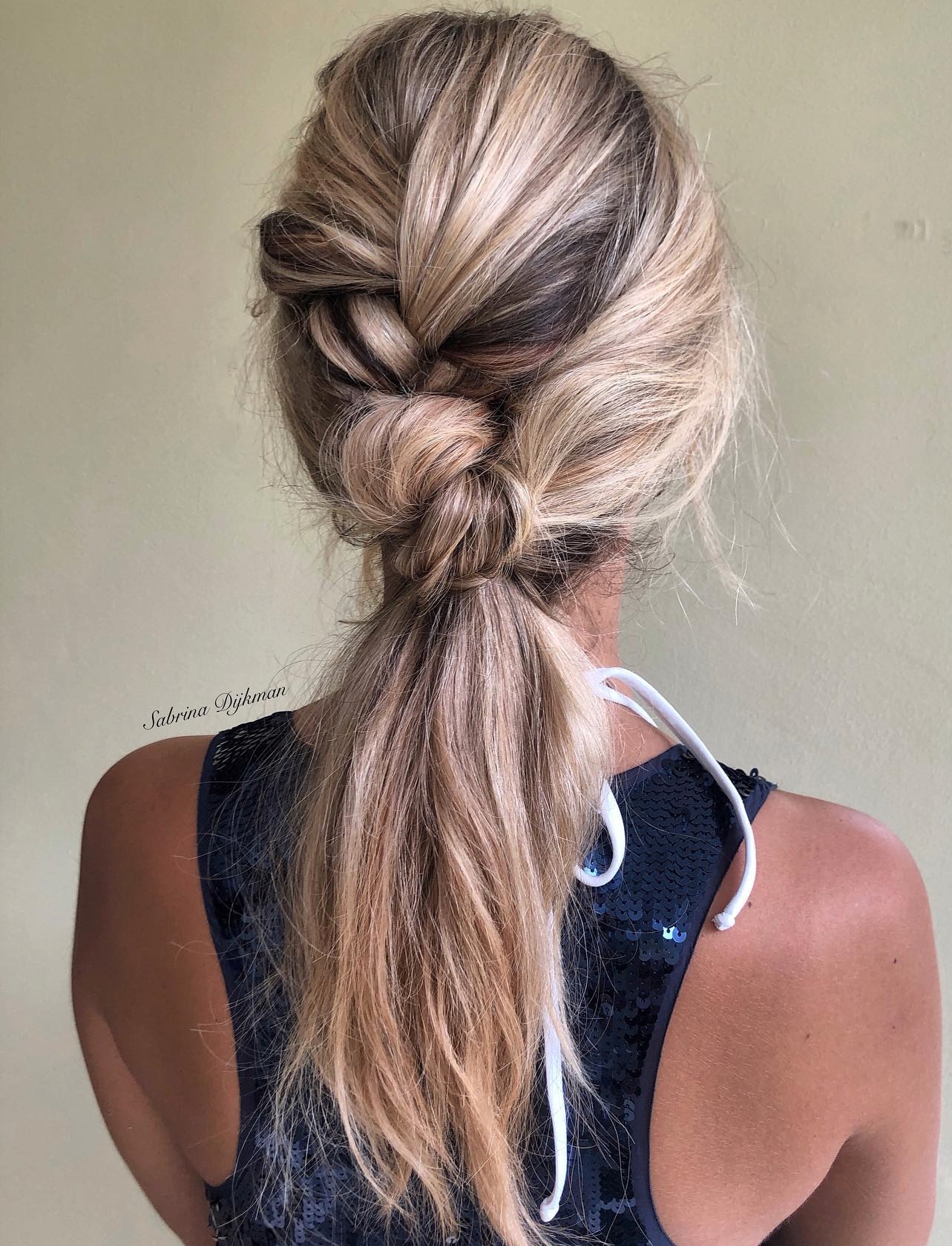 Knotted Blonde Ponytail
