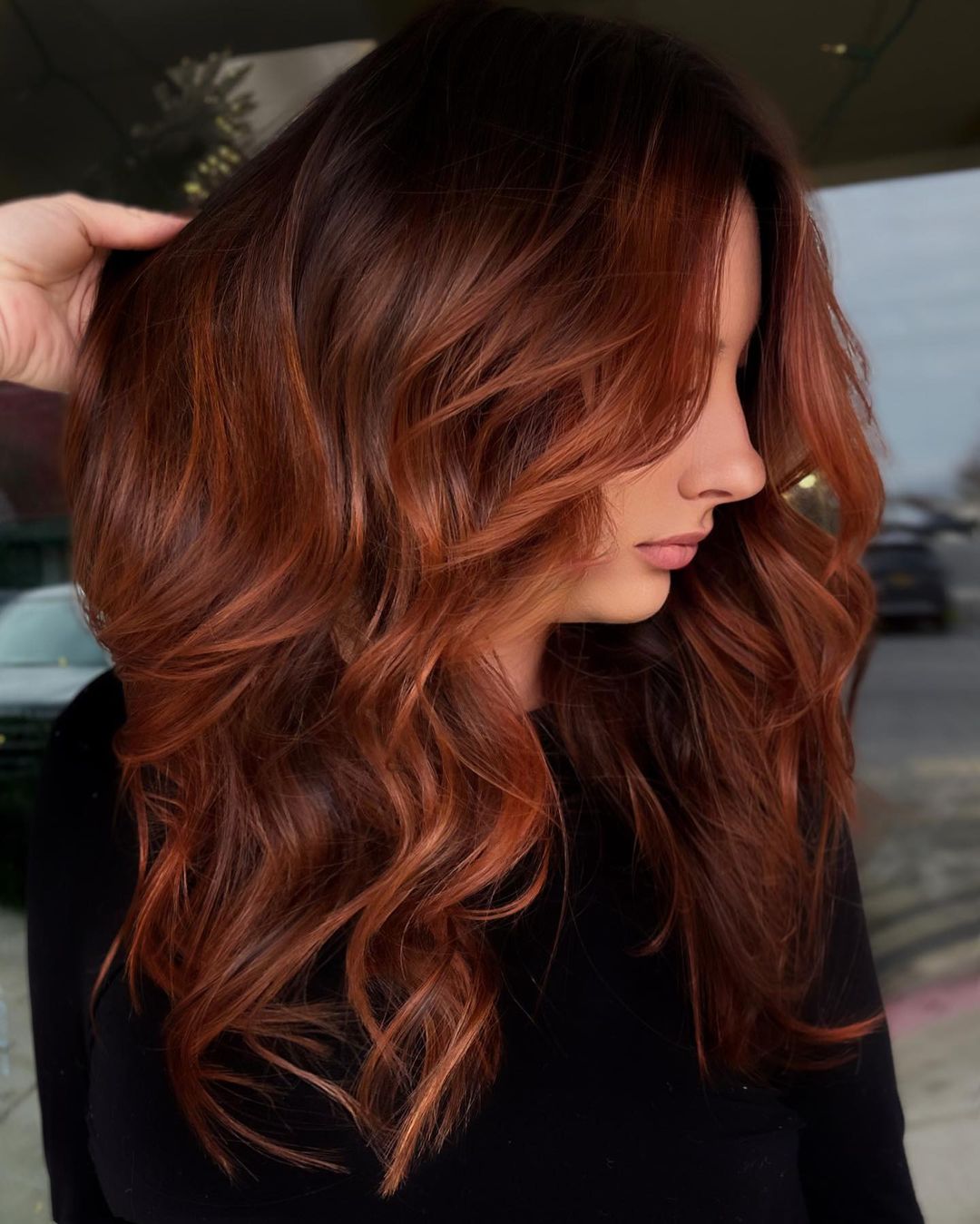 Long Wavy Caramel Red Hair