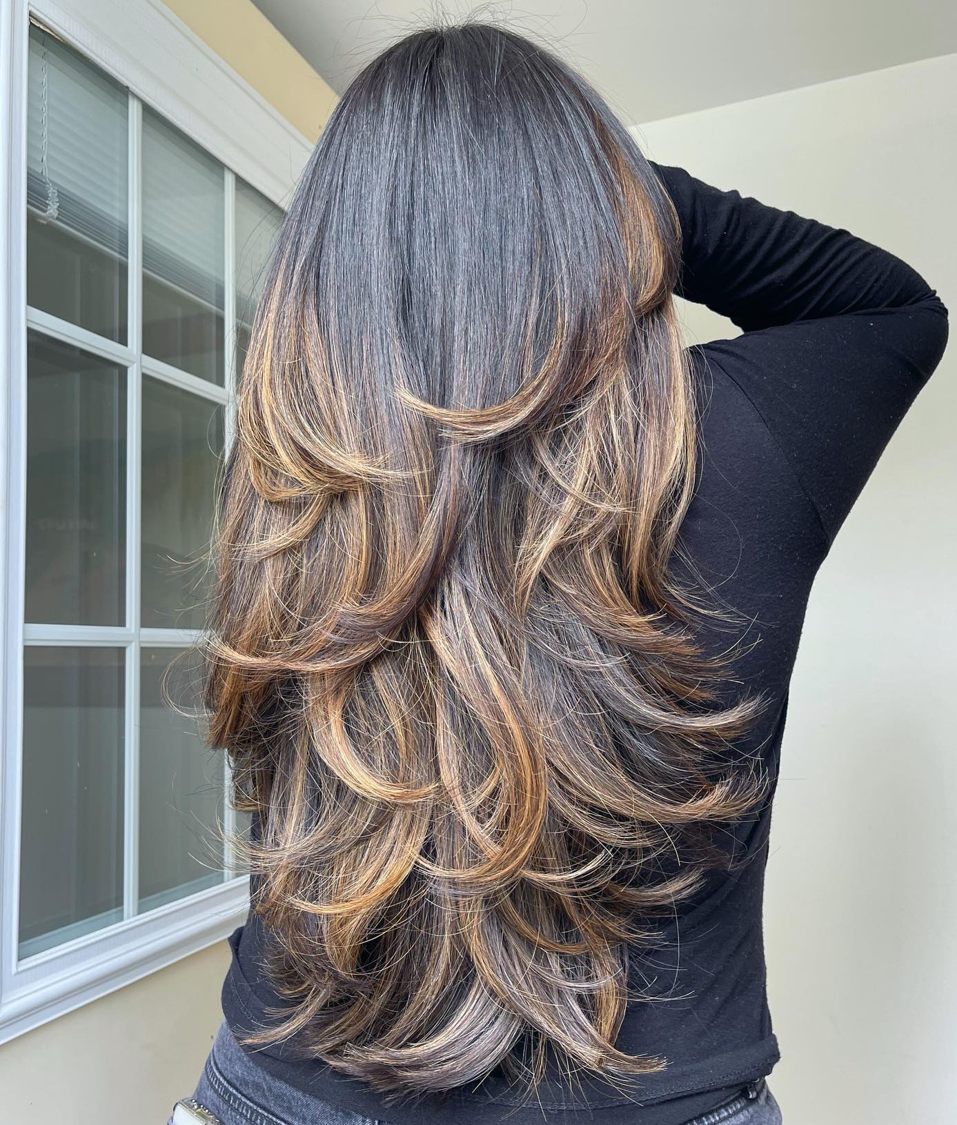 Long Layered Hairstyle with Highlights