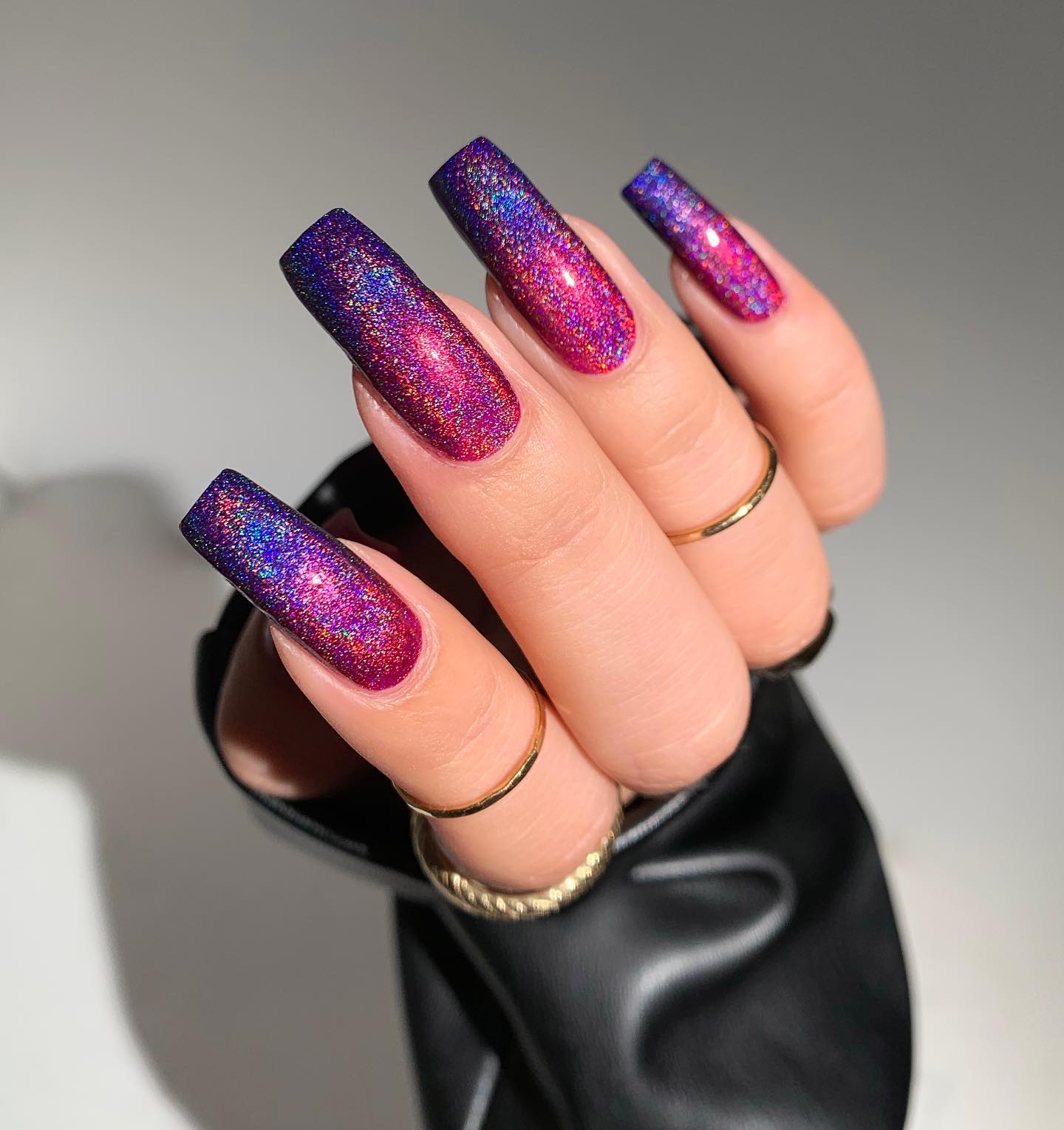 Long Square Holographic Space Nails