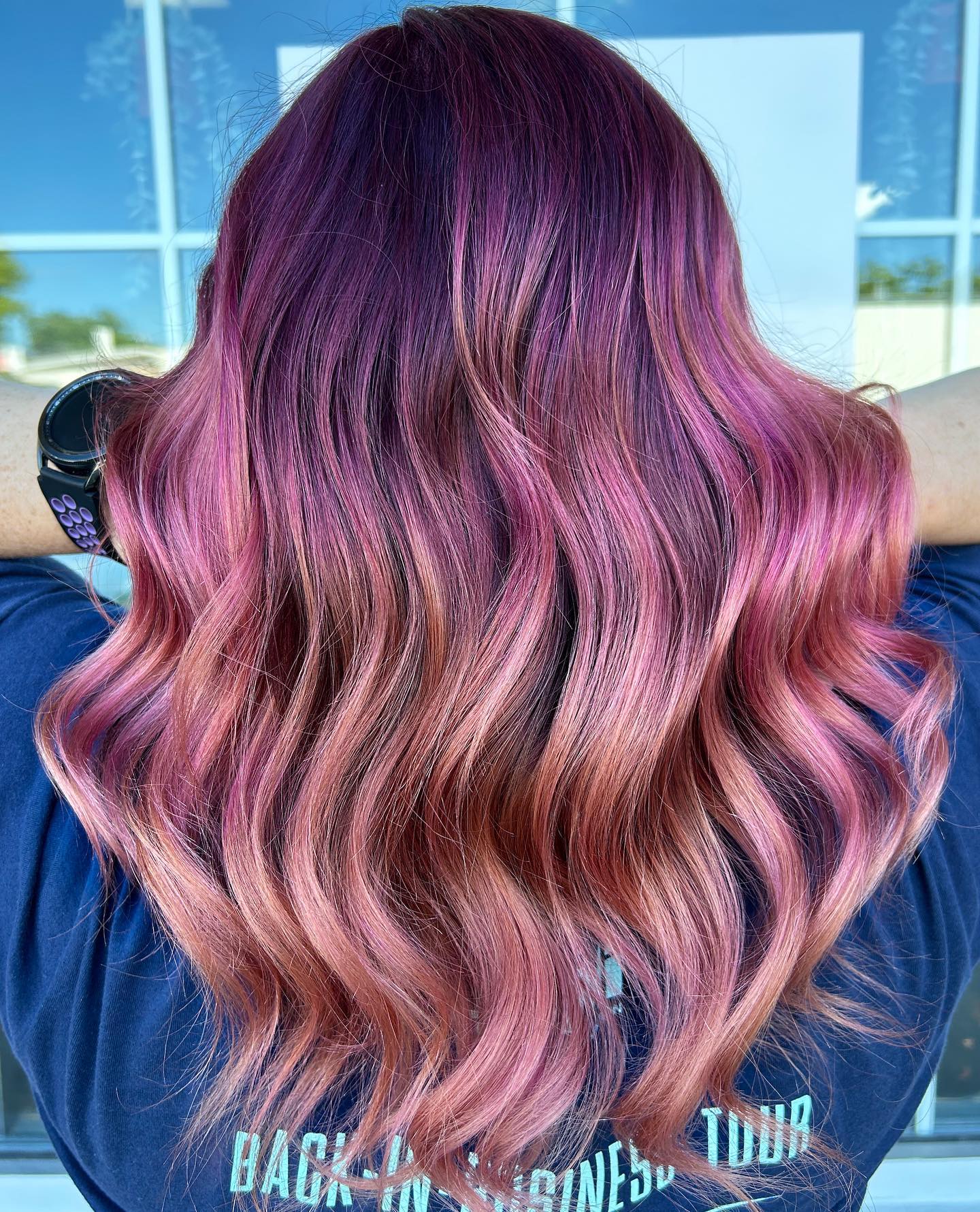 Pink Balayage on Brown Hair