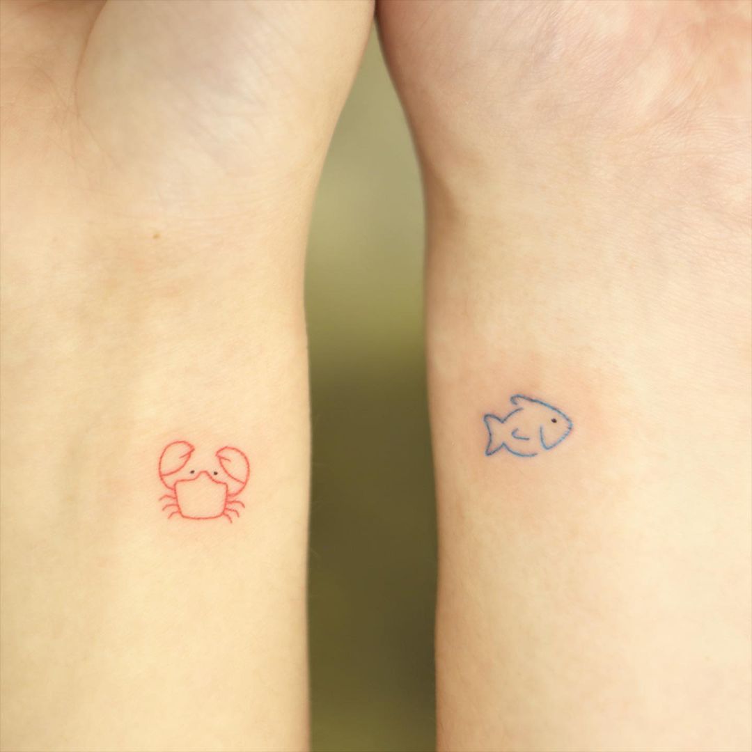 Sexy And Sophisticated Wrist Couple Tattoo Design