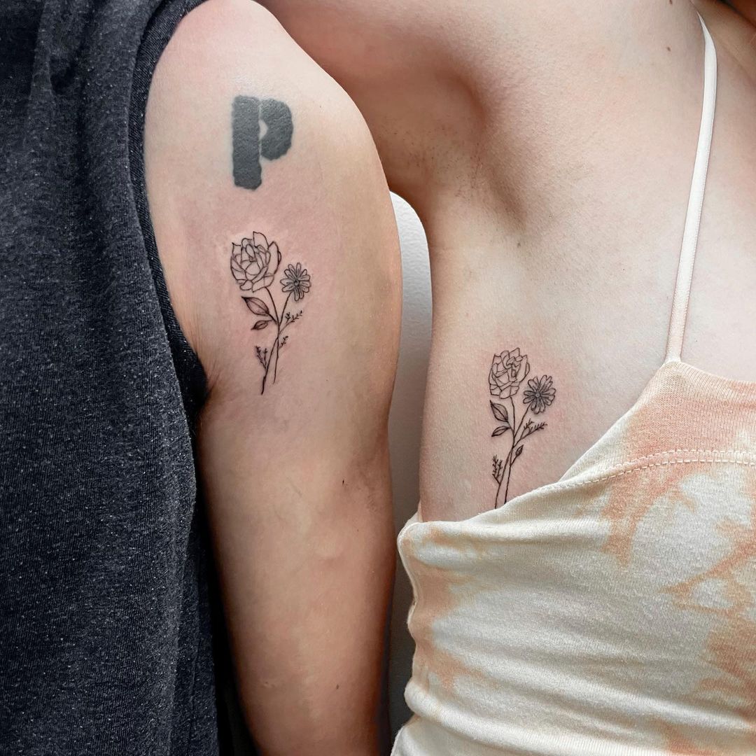 Couple His And Her Tattoo Design Symbolizing Lifetime Connection