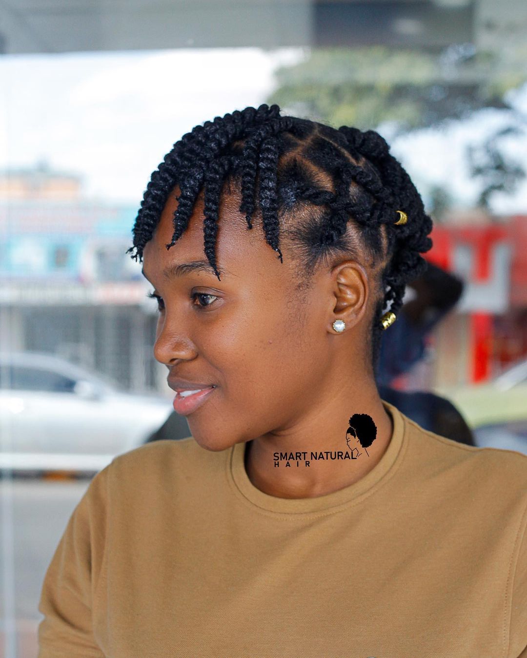 Two Strand Twist Hairstyle on Short Black Hair