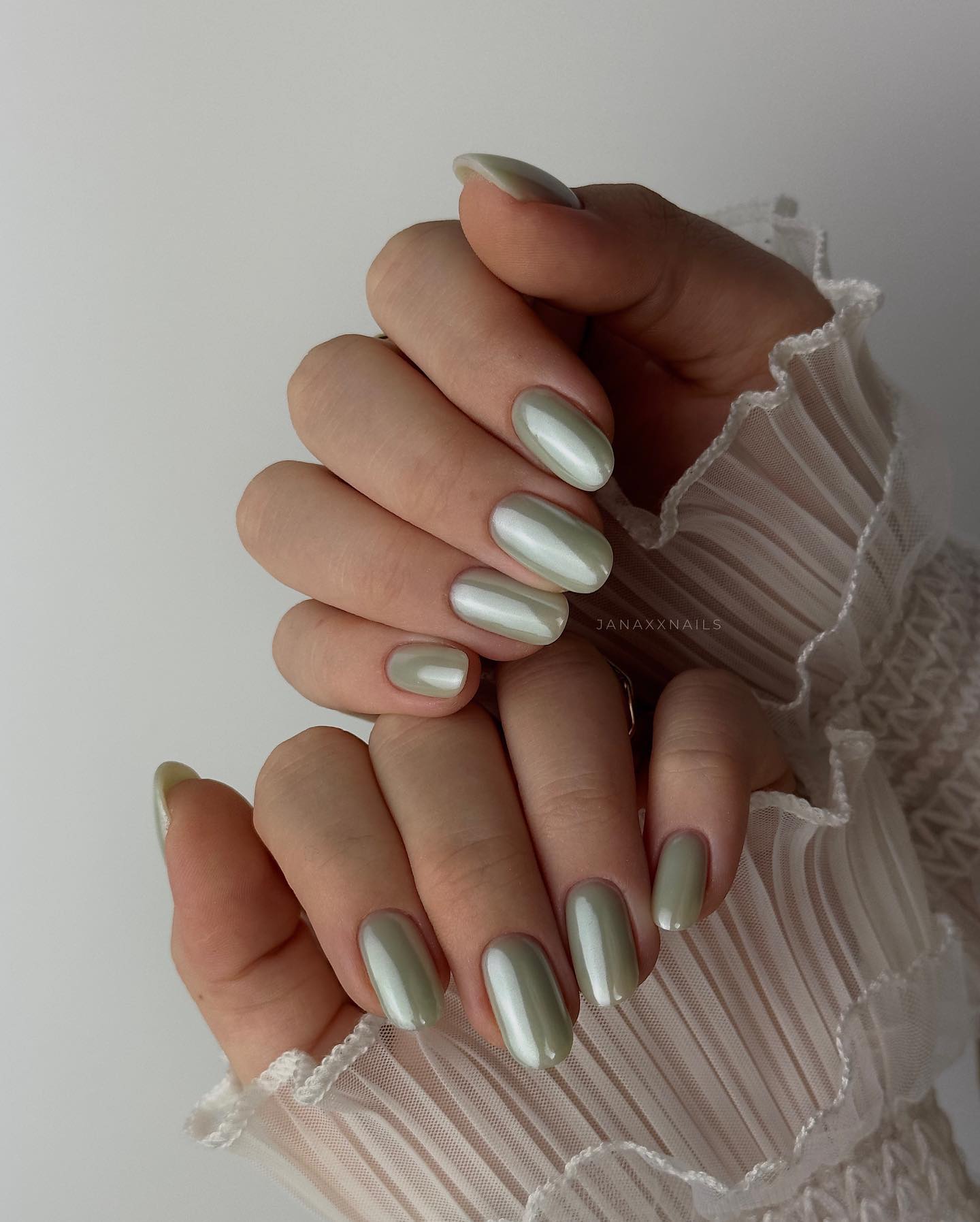 Short Pastel Green Nails