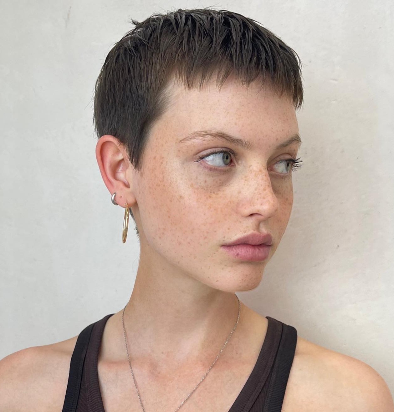 Short Pixie Cut with Micro Bang