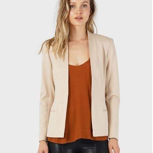 Beige Classy Jacket with Pockets