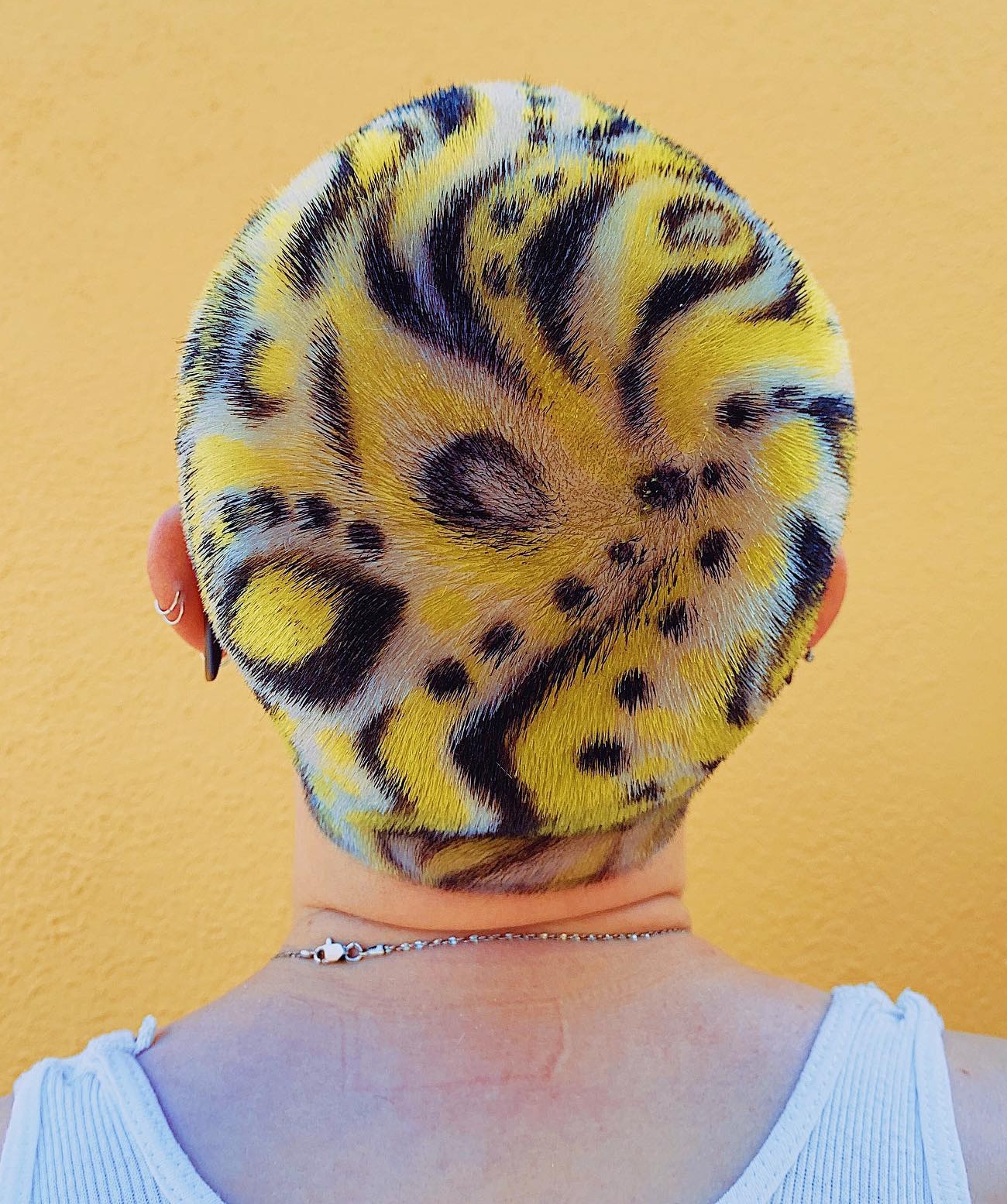Black and Yellow Pattern Dyed Buzz Cut