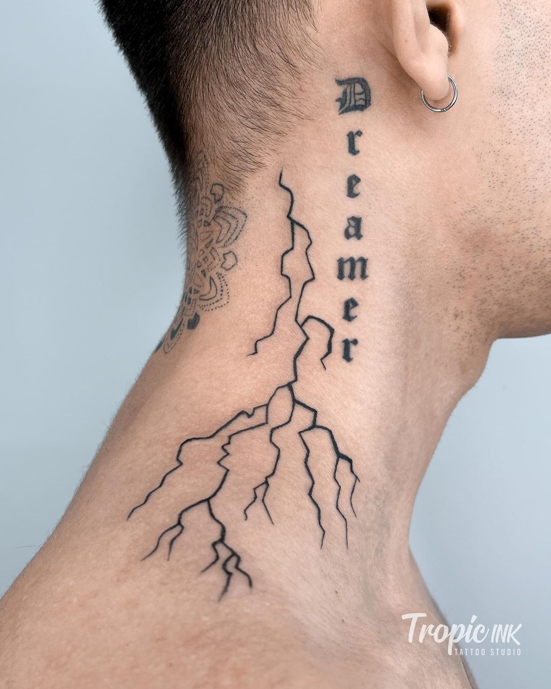 Quote Tattoo Behind Ear for Men