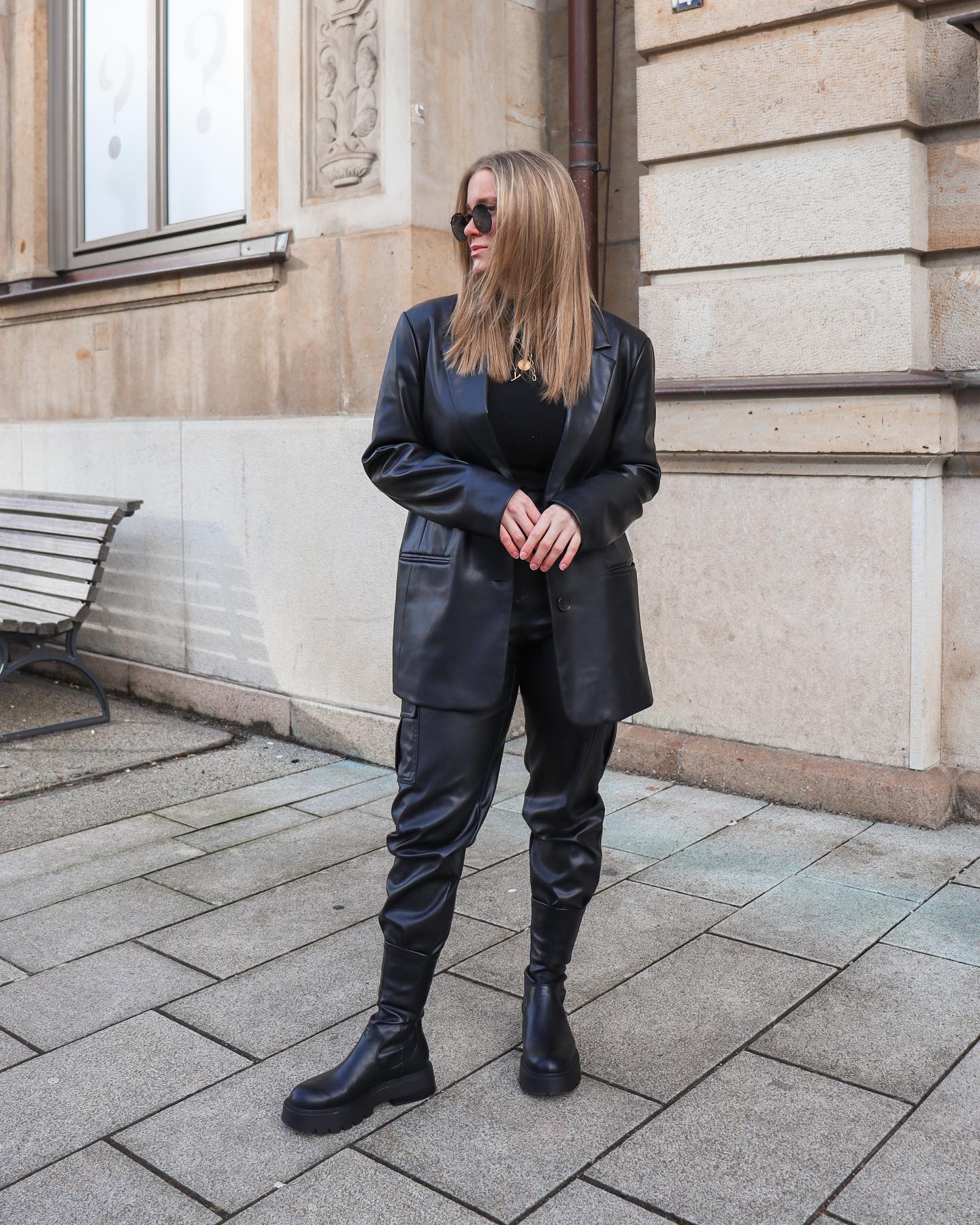 Black Leather Pants and Jacket