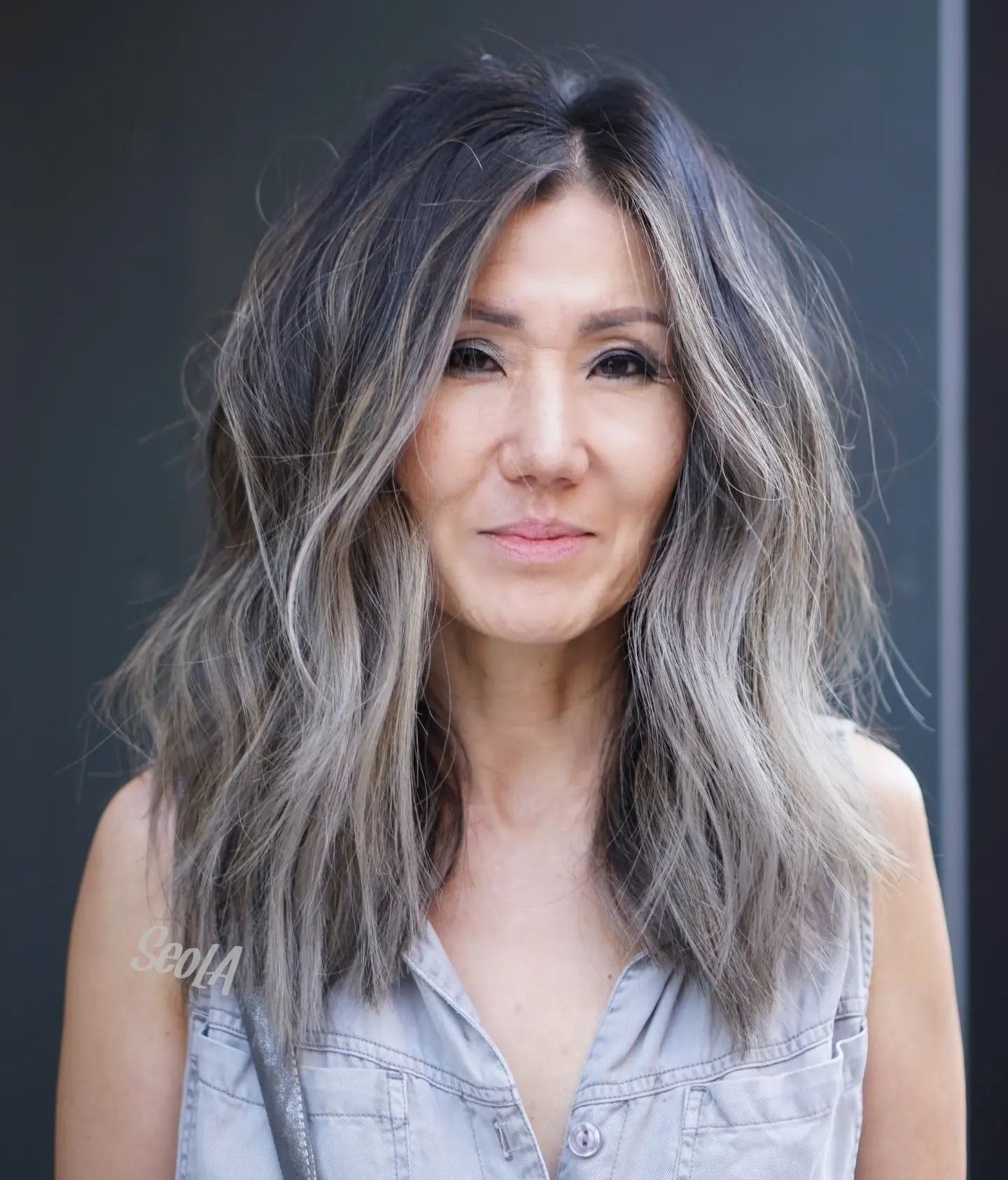 Highlights and Lowlights on Messy Gray Hair