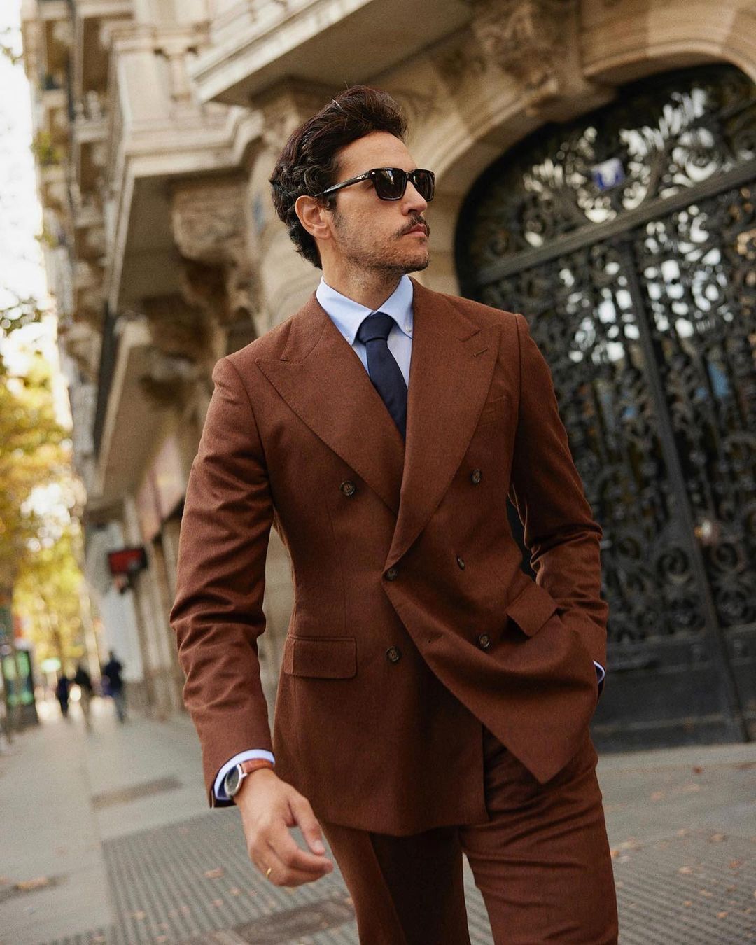 Rusty Brown Modern Fit Suit for Men