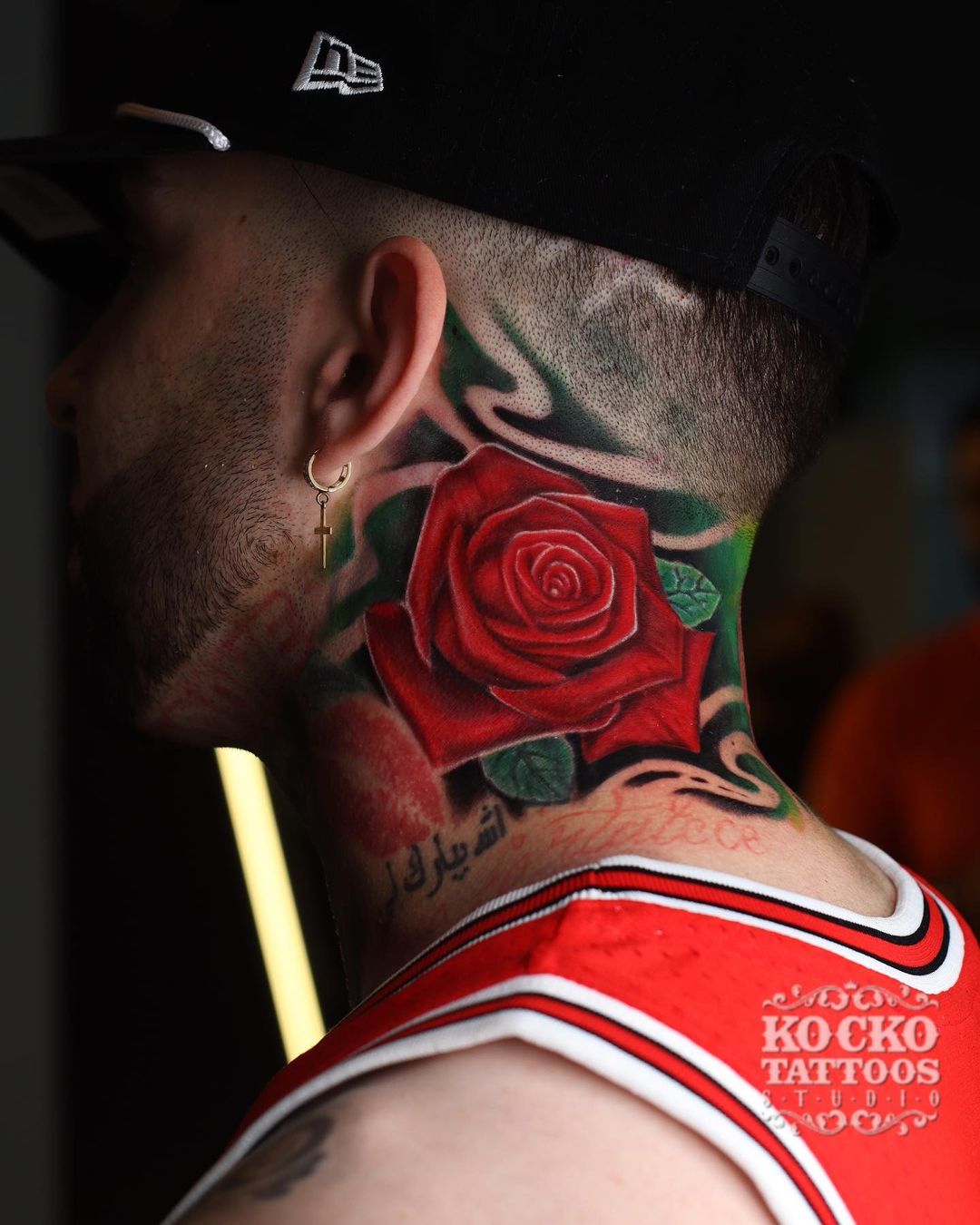 ronakblackroseroseblackroseflowernecktattoo