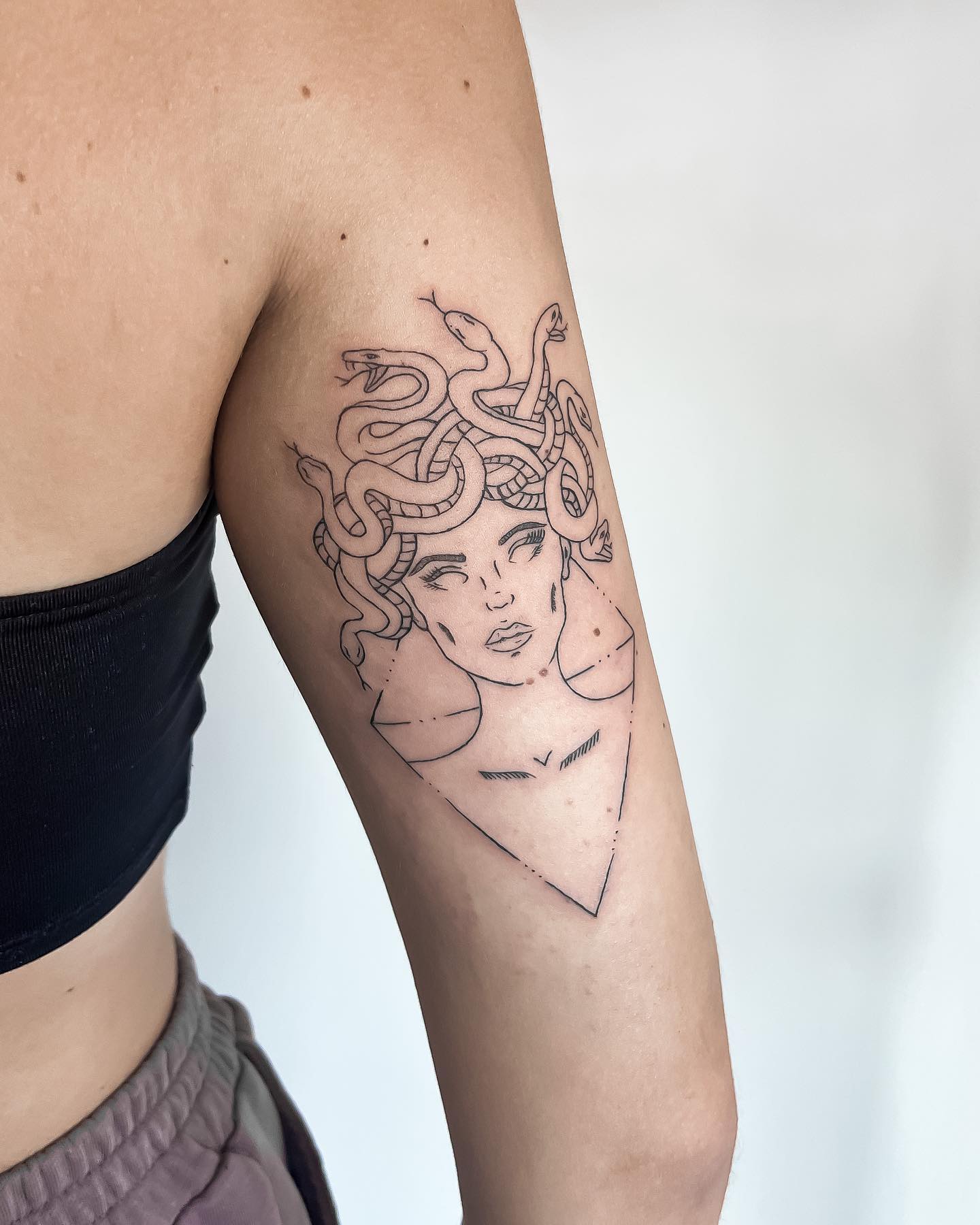 Stencil Medusa Tattoo on Arm
