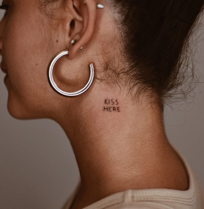 Quote Tattoo On Neck for Women