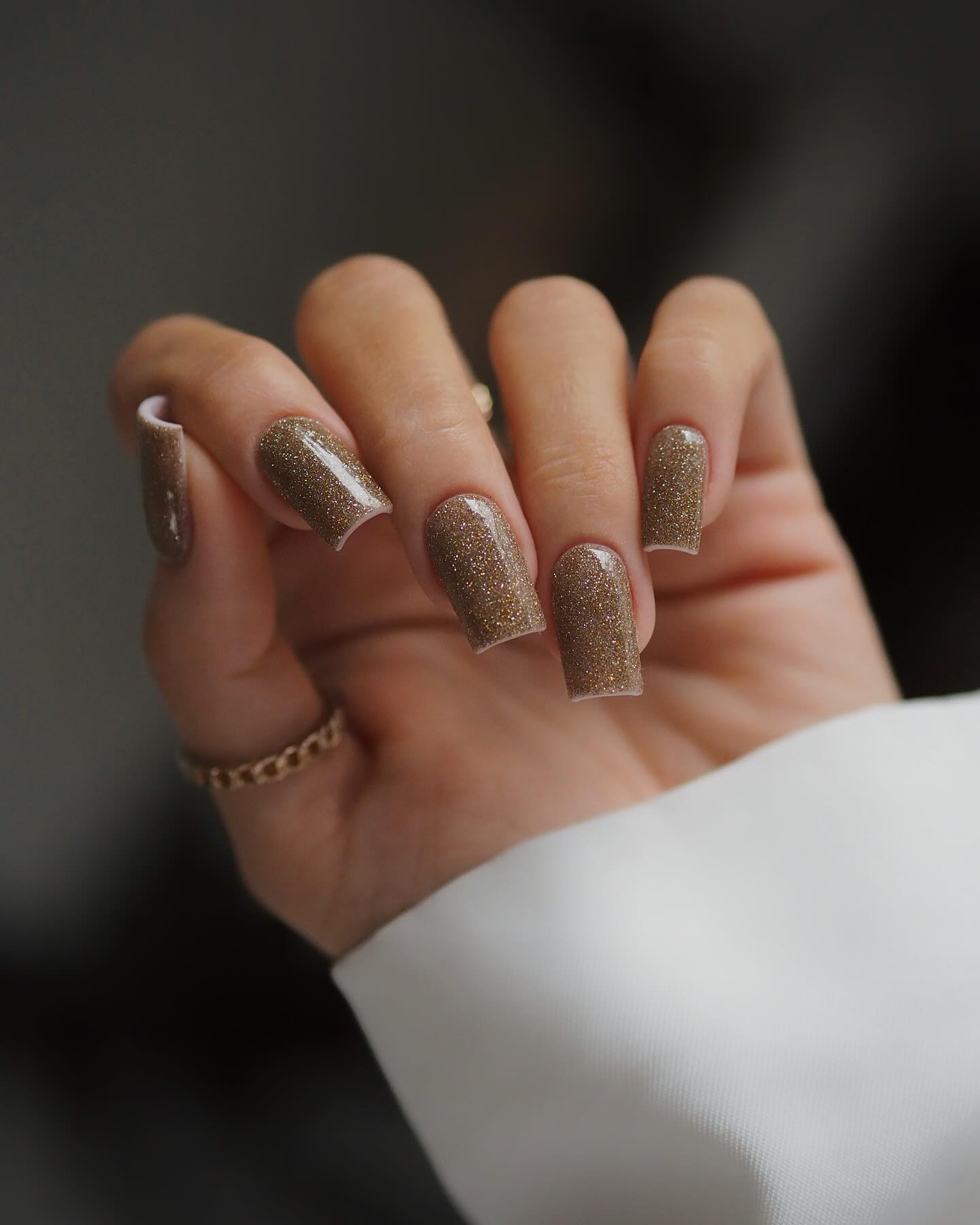 Brown Glitter Nails