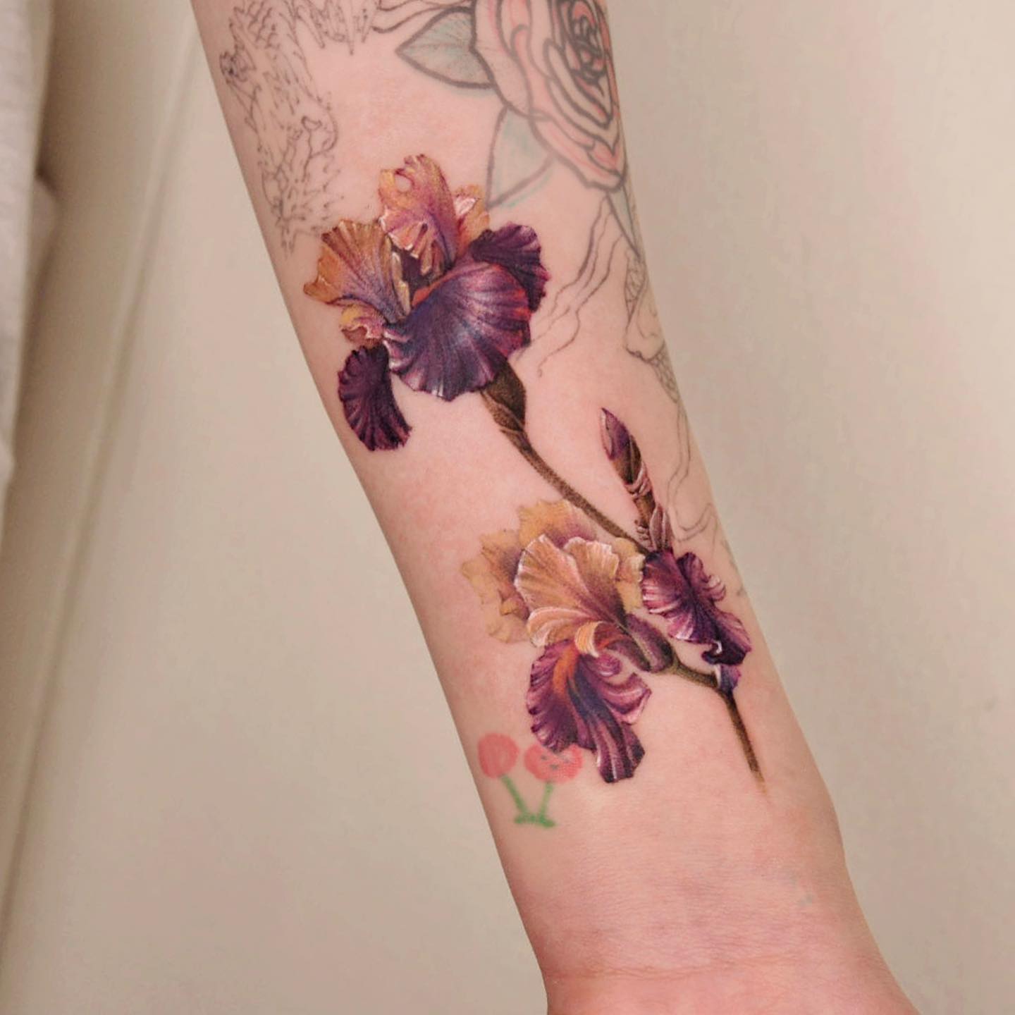 Color Iris Tattoo on Arm
