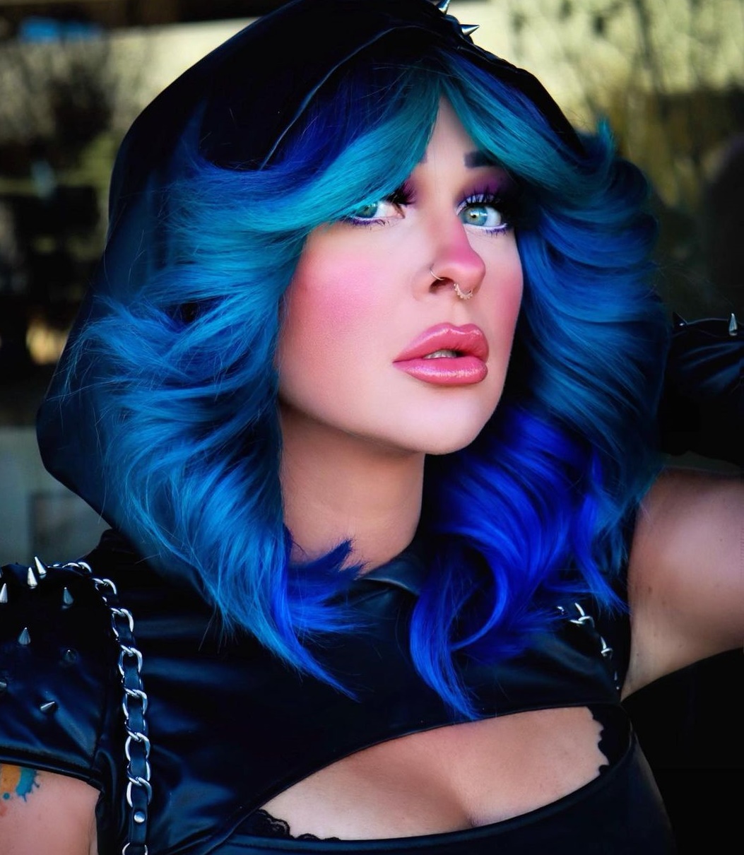 Cosmic Dark Blue Galaxy Hair
