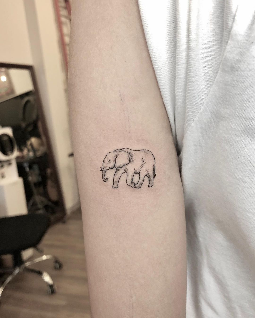 Magnificent Minimalist Elephant Tattoo