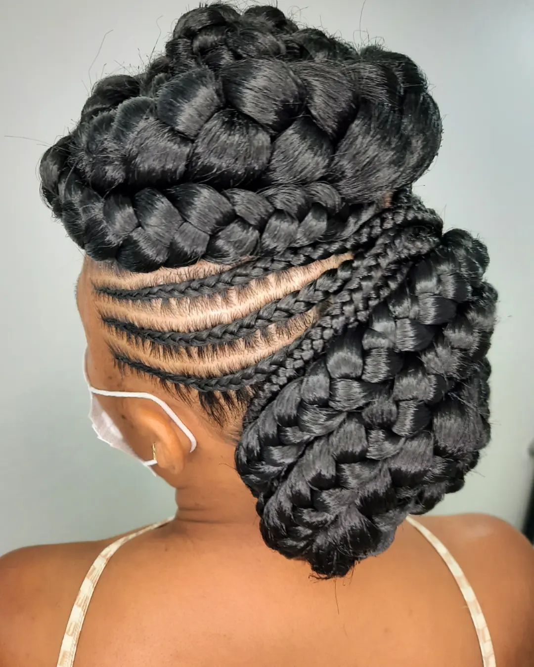 Thick Mohawk Braids on Black Hair