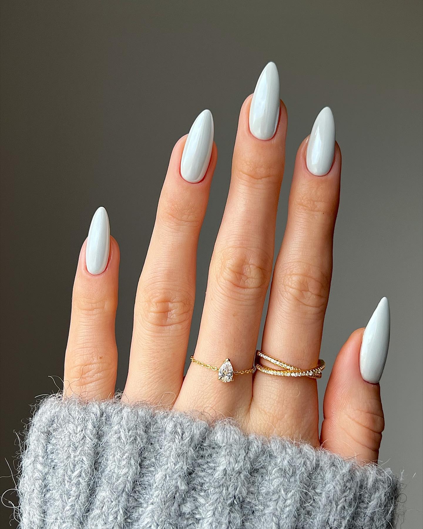 Long Pastel Blue Nails