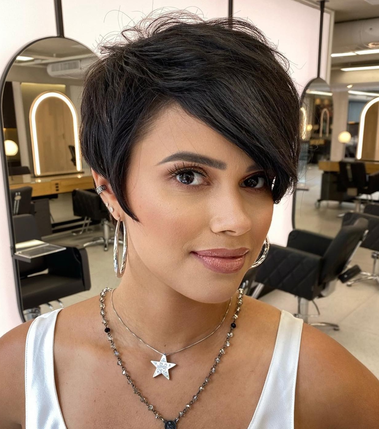 Long Pixie with Side Swept Bang