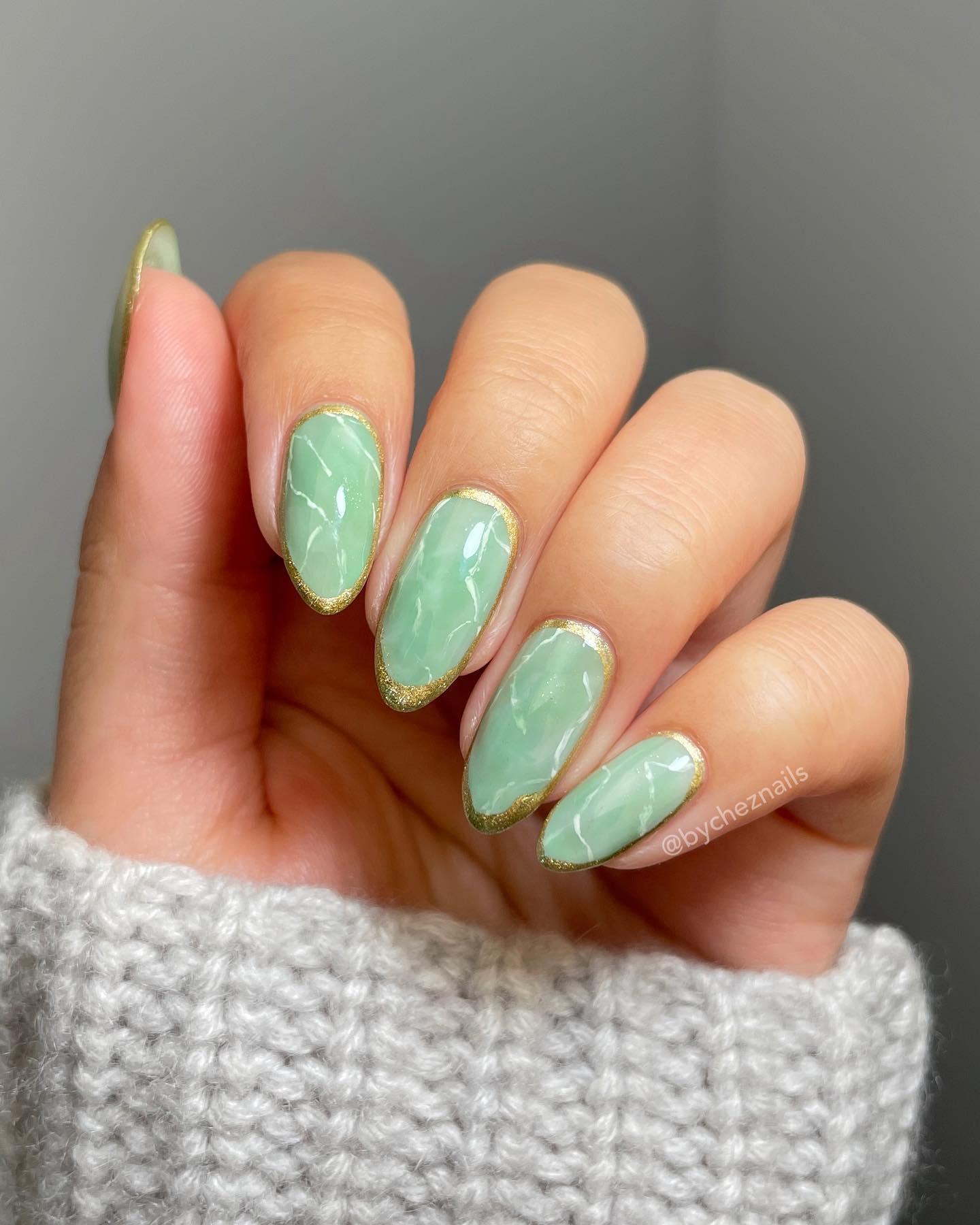 Short Round Green Tea Nail Polish