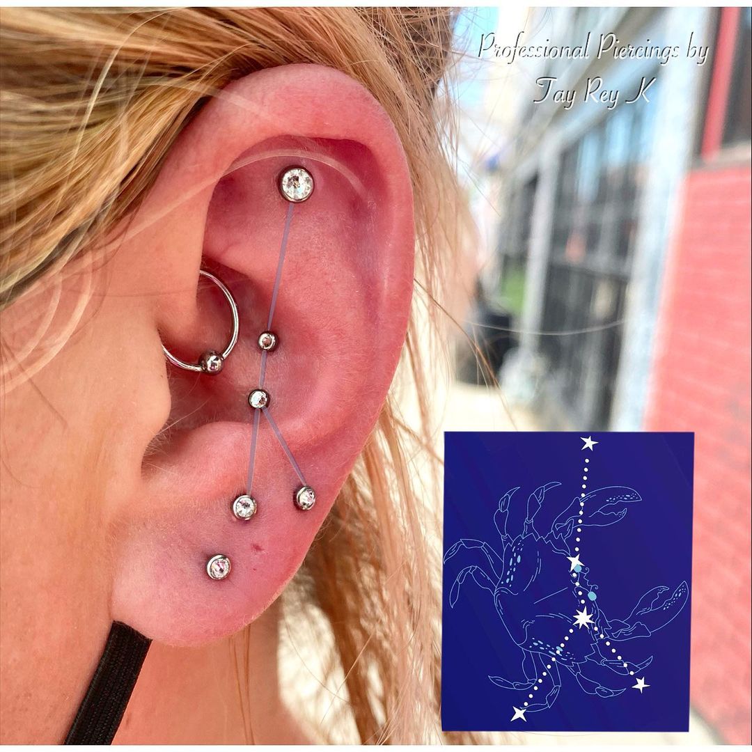 Zodiac and Constellation Ear Piercings