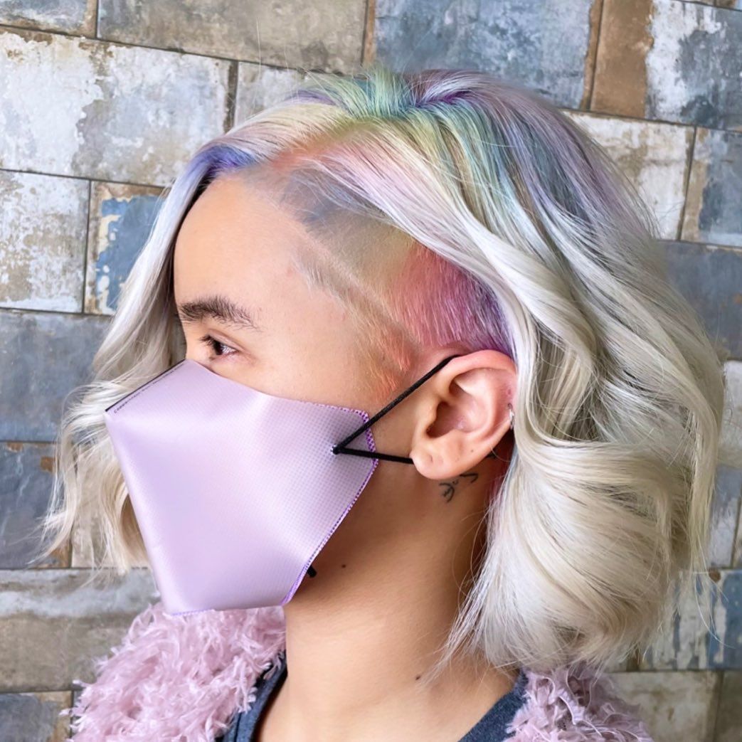 Colored Bob with Side Undercut Hairstyle