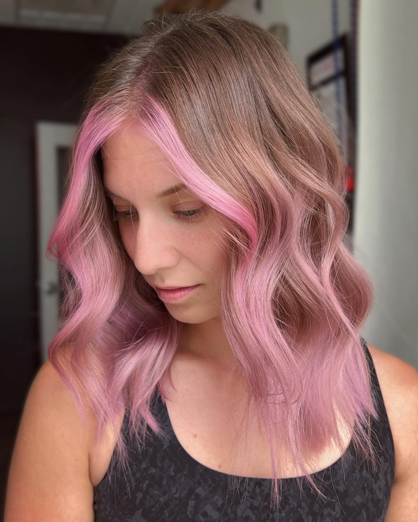 Light Brown Base with Pink Hues